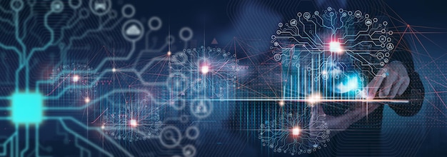 AI machine learning automation icon for digital transformation services